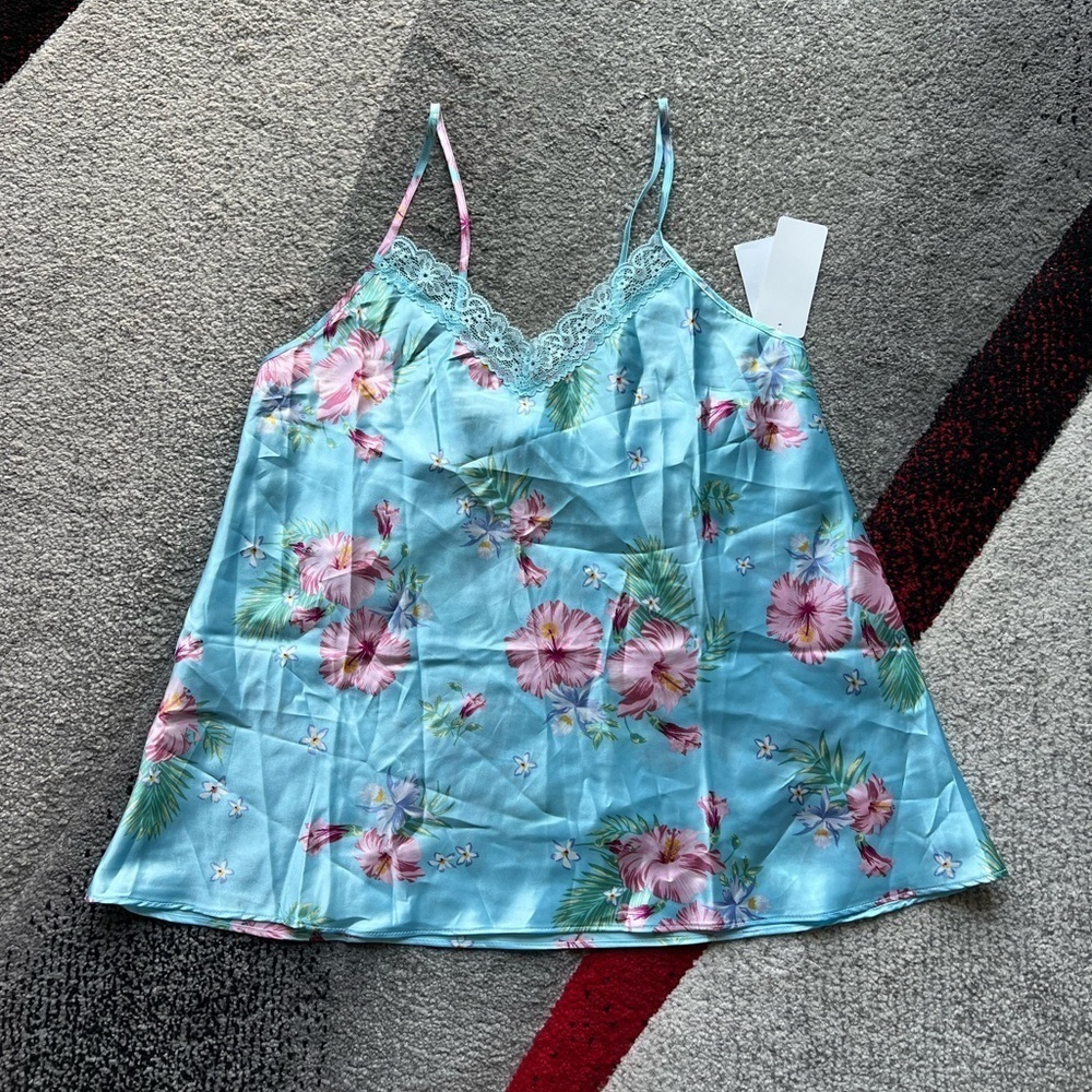 Flora Nikrooz Satin Floral Cami Slip Top